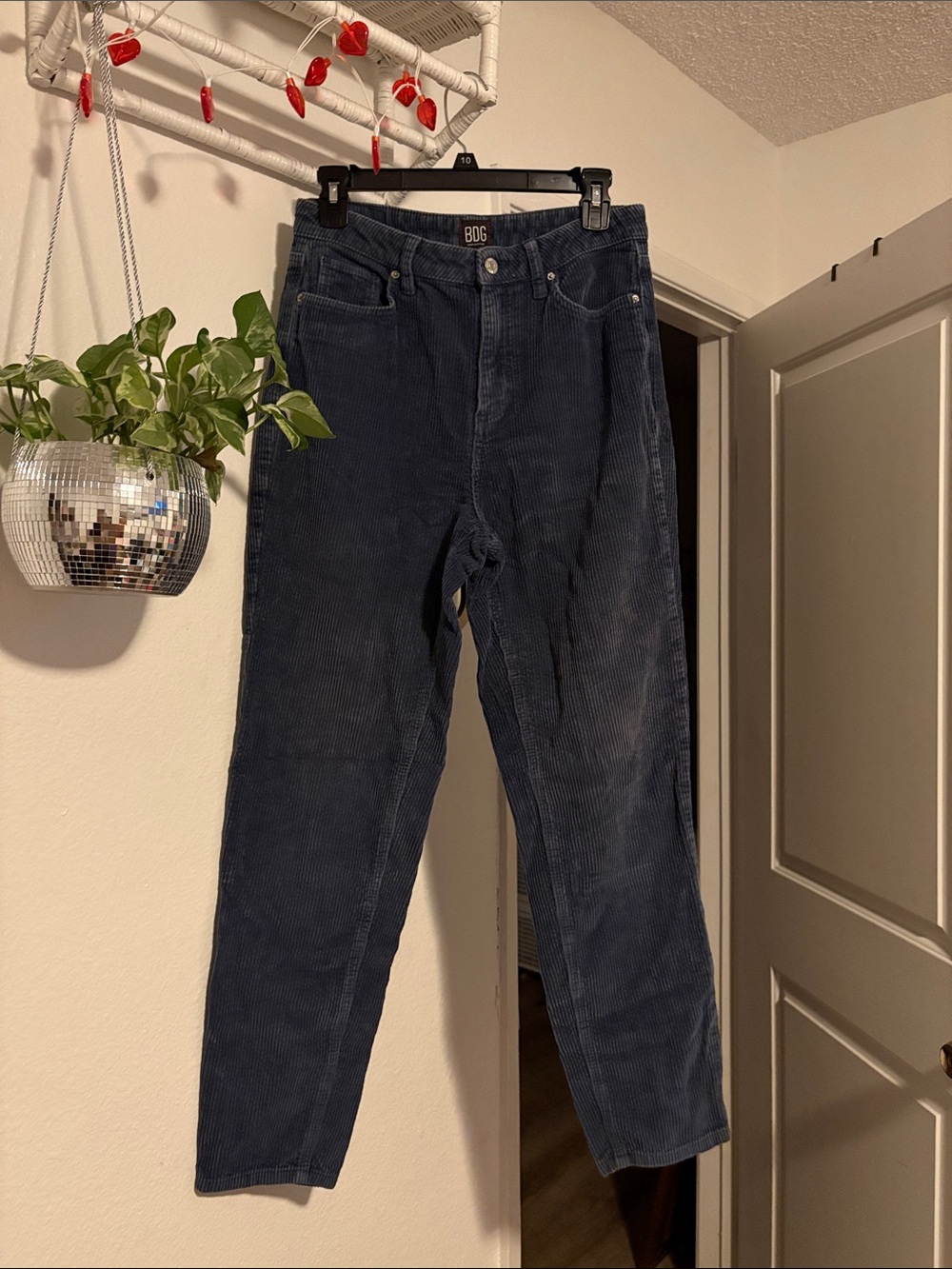 BDG High-Rise Corduroy Jeans in Dark Navy